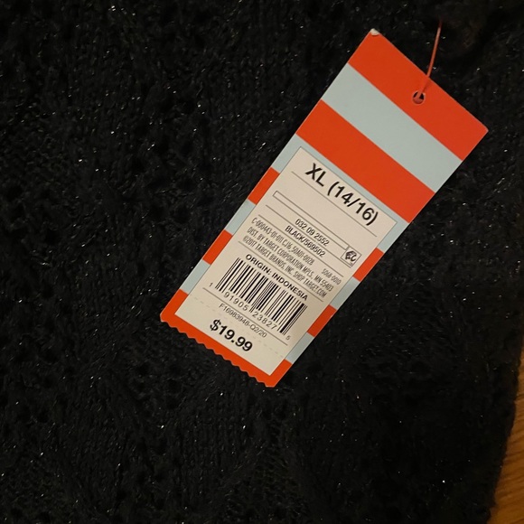 Child xl 14/16 cat and Jack black sweater dress with slight shimmer sparkle - Picture 3 of 4